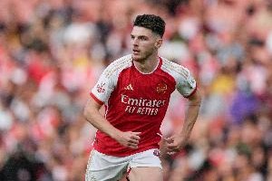 欧冠单场对阵皇马任意球双响，赖斯是赛事历史第二人