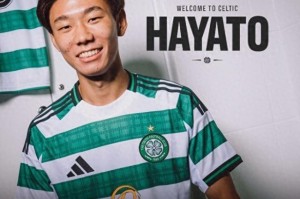 官方：凯尔特人从新泻天鹅签下日本23岁中后卫稻村隼翔